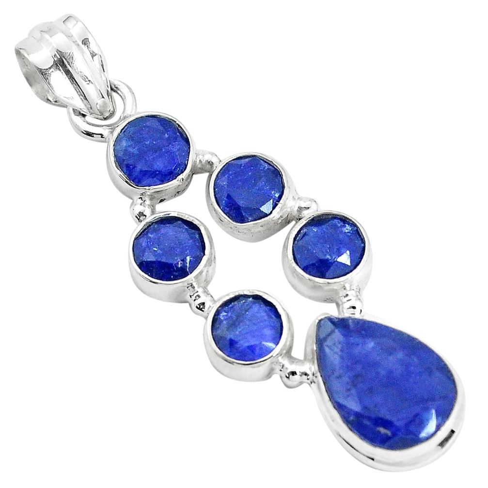 10.33cts natural blue sapphire 925 sterling silver pendant jewelry p33995