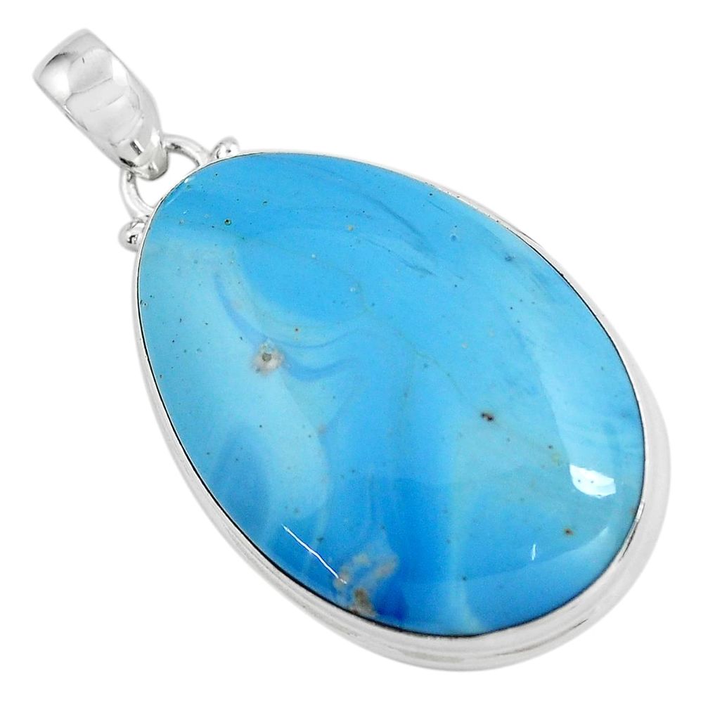 32.45cts natural blue swedish slag 925 sterling silver pendant jewelry d31867