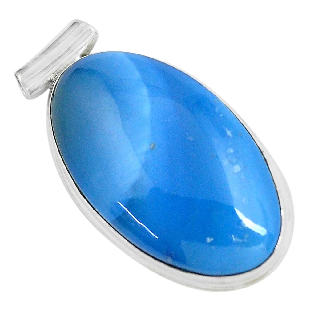 22.90cts natural blue swedish slag 925 sterling silver pendant jewelry d31869