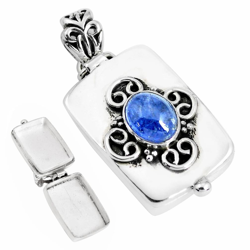 2.96cts natural blue tanzanite 925 sterling silver pendant jewelry p44896