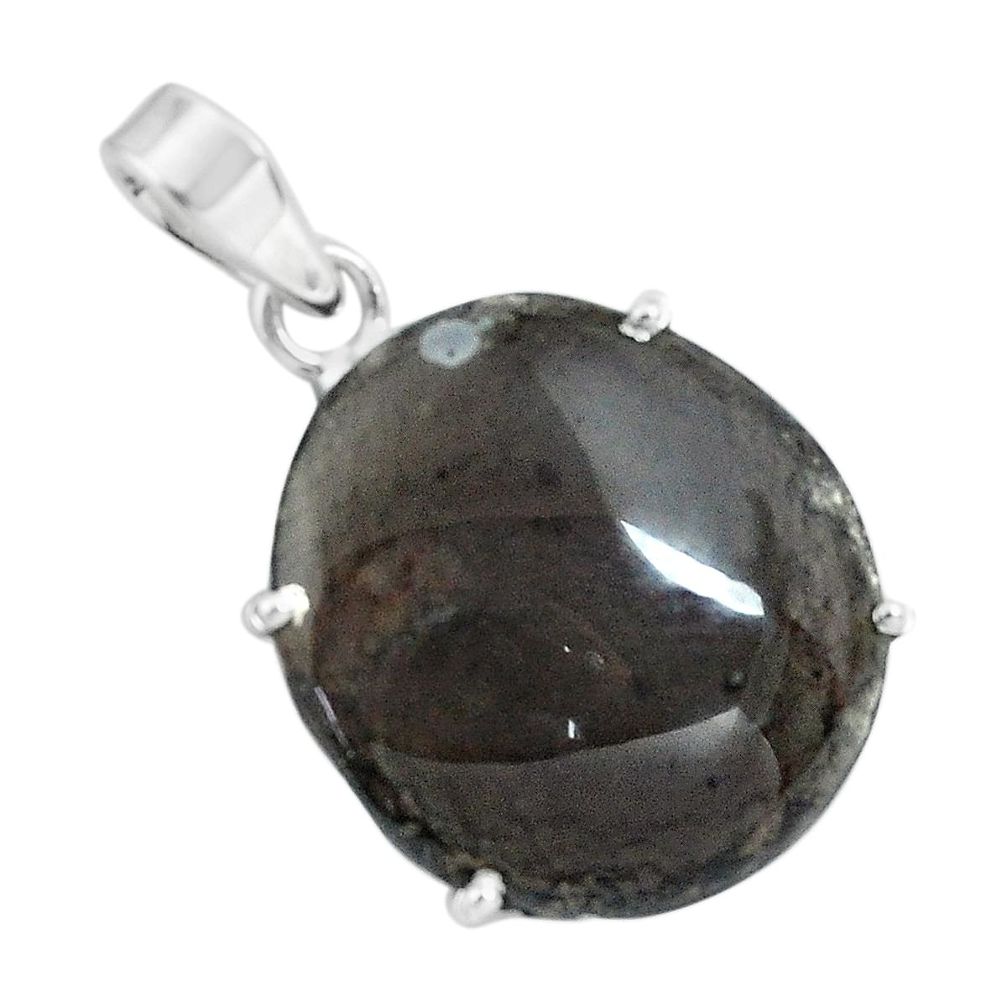 15.93cts natural brown agni manitite 925 sterling silver pendant jewelry p68637