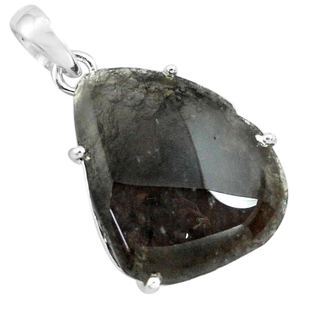 16.88cts natural brown agni manitite 925 sterling silver pendant jewelry p68645