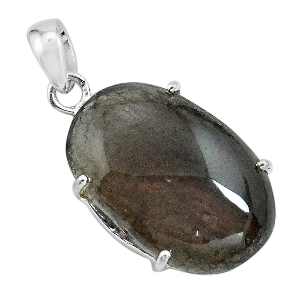 15.34cts natural brown agni manitite 925 sterling silver pendant jewelry p68655