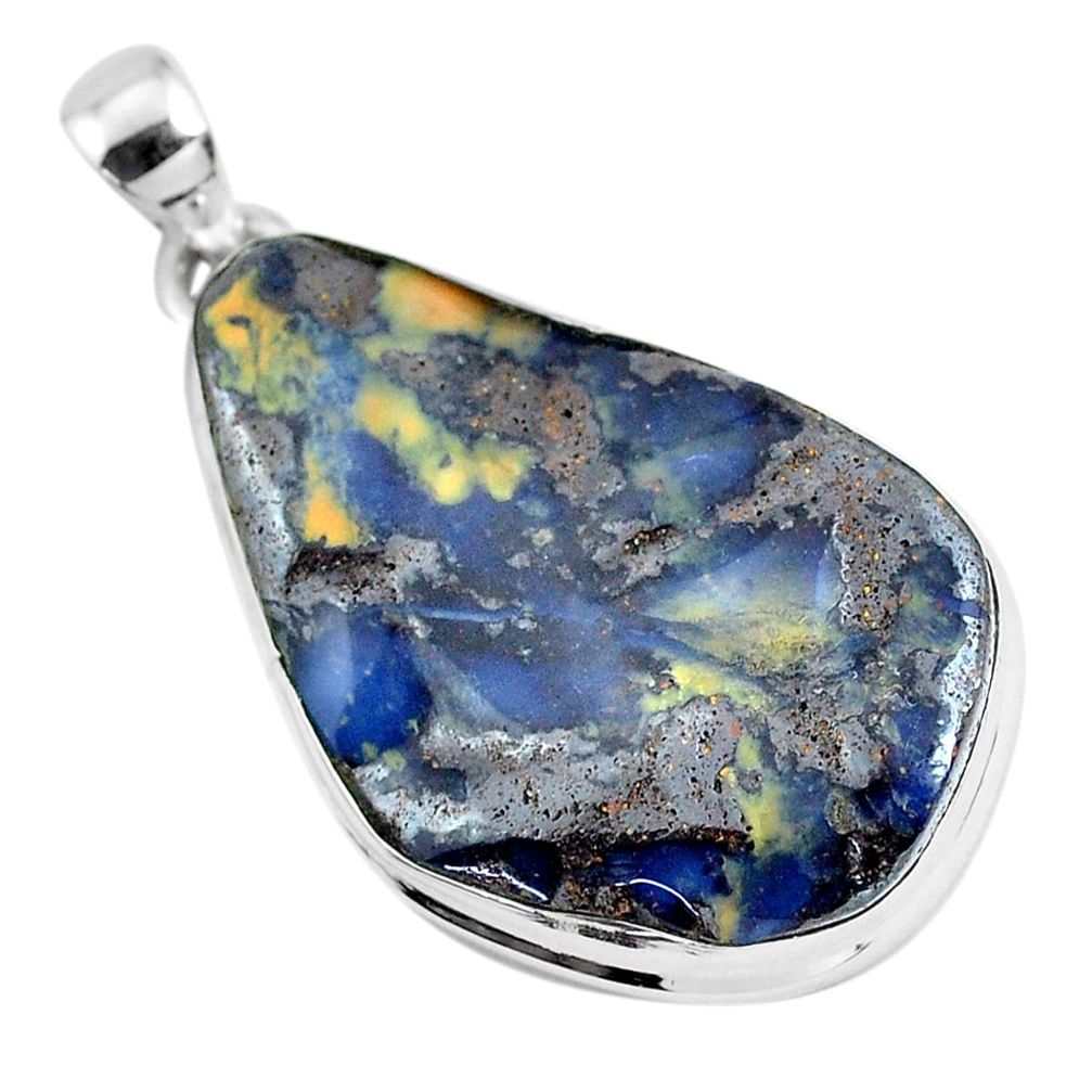 28.30cts natural brown boulder opal 925 sterling silver pendant jewelry p47801