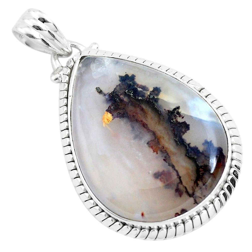 20.96cts natural brown montana agate 925 sterling silver pendant jewelry p40768