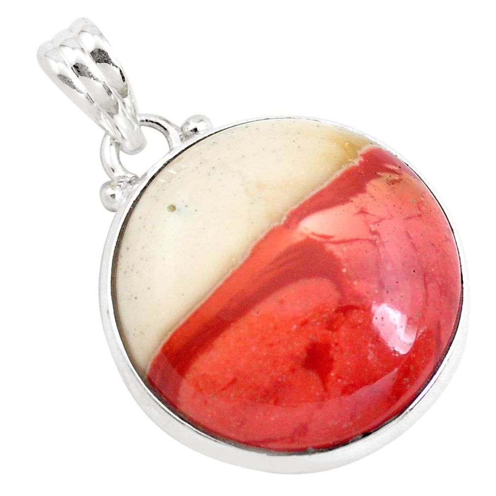 18.94cts natural brown mookaite 925 sterling silver pendant jewelry p40545