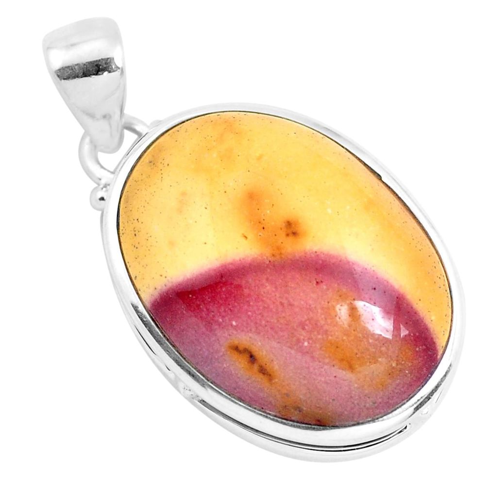 18.68cts natural brown mookaite 925 sterling silver pendant jewelry p40548