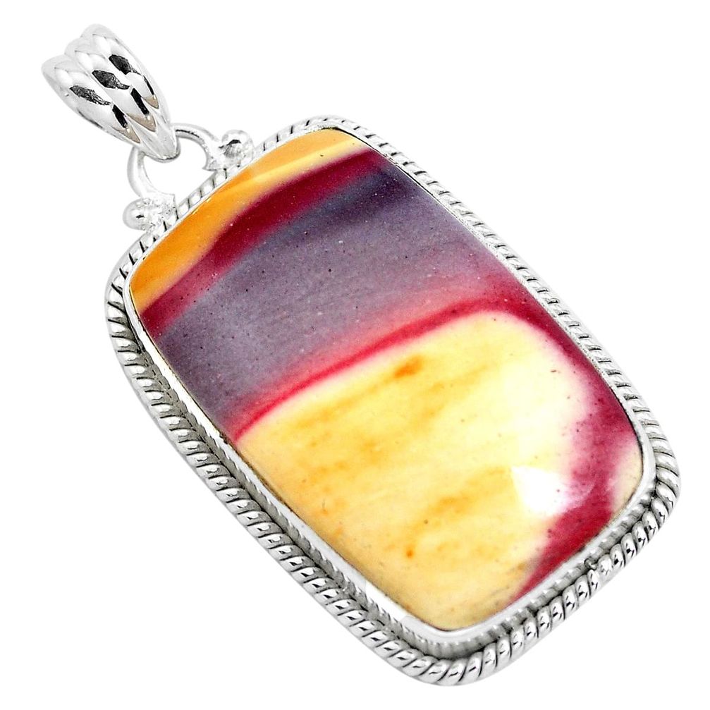 28.27cts natural brown mookaite 925 sterling silver pendant jewelry p40553