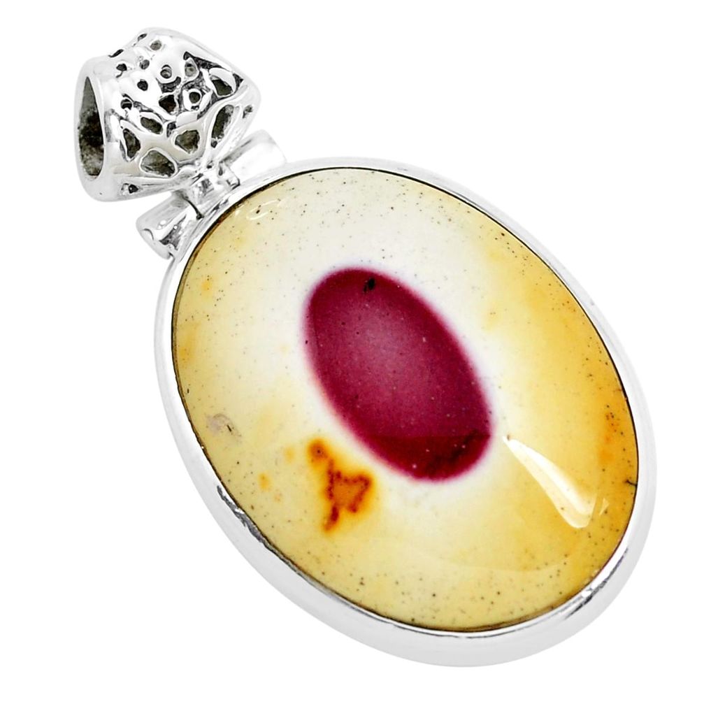 20.83cts natural brown mookaite 925 sterling silver pendant jewelry p40559