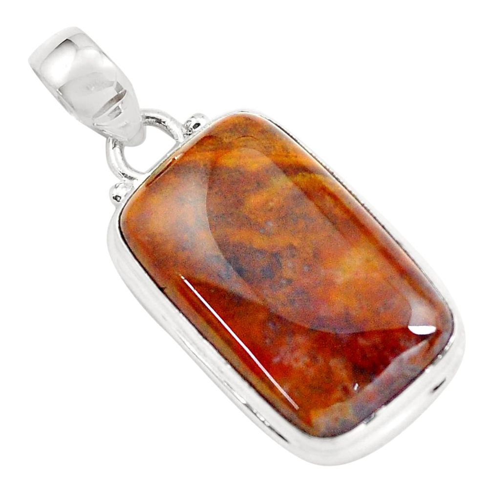 17.57cts natural brown pietersite (african) 925 sterling silver pendant d31773