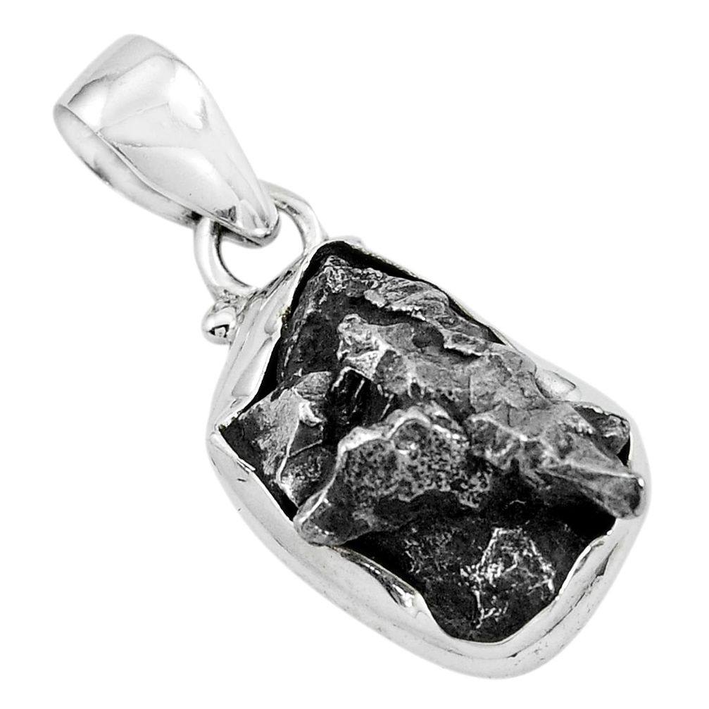 20.15cts natural campo del cielo (meteorite) 925 sterling silver pendant p69287