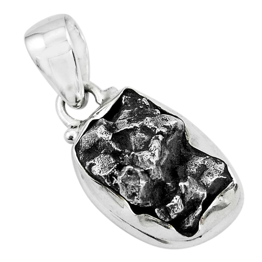 23.74cts natural campo del cielo (meteorite) 925 sterling silver pendant p69291