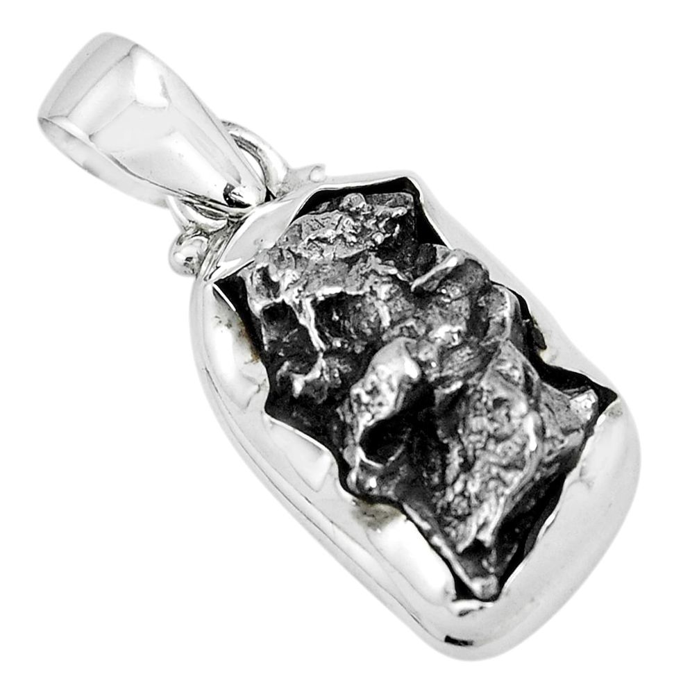 23.70cts natural campo del cielo (meteorite) 925 sterling silver pendant p69295