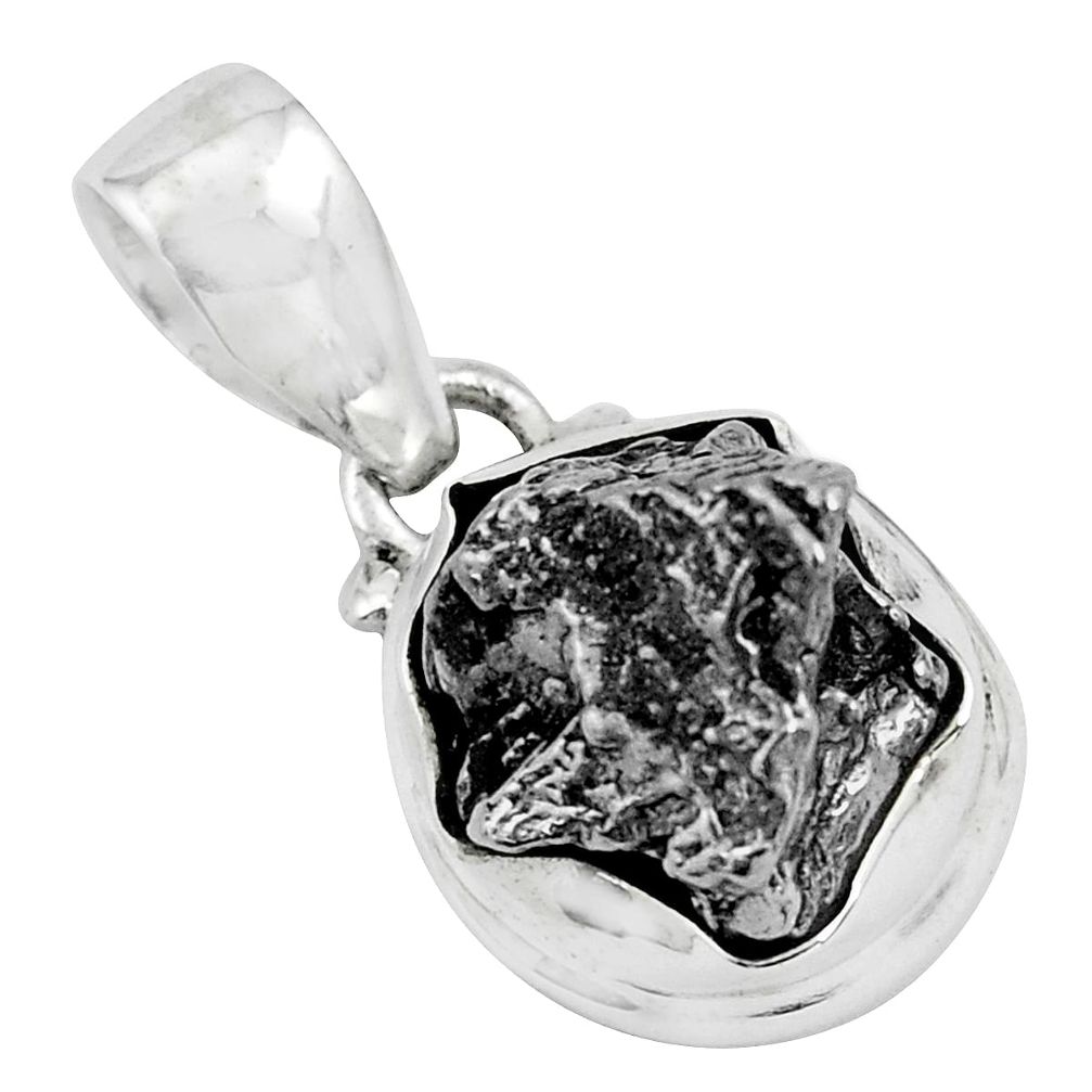 20.65cts natural campo del cielo (meteorite) 925 sterling silver pendant p69401