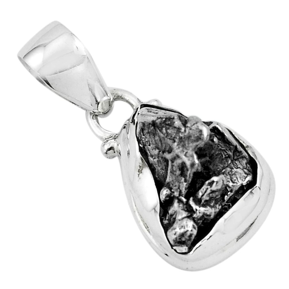 16.73cts natural campo del cielo (meteorite) 925 sterling silver pendant p69409