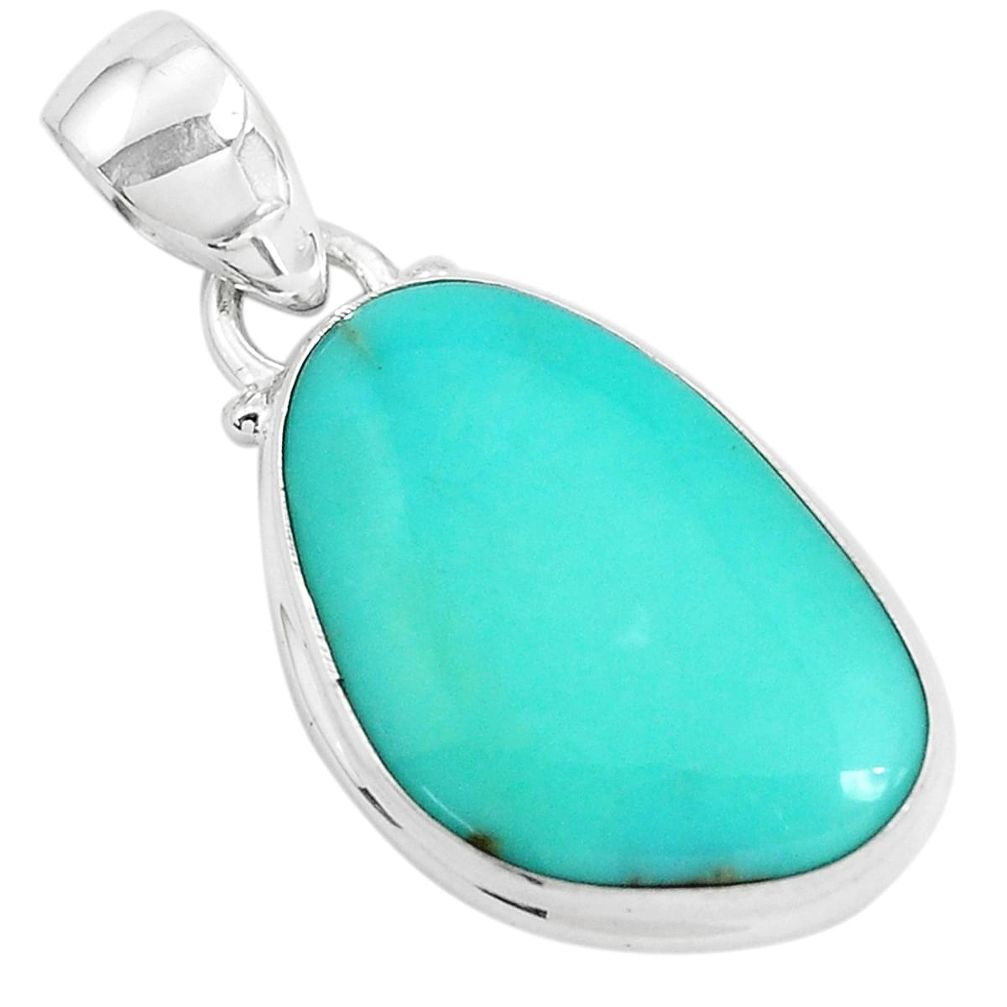 14.23cts natural green campitos turquoise 925 sterling silver pendant p46448