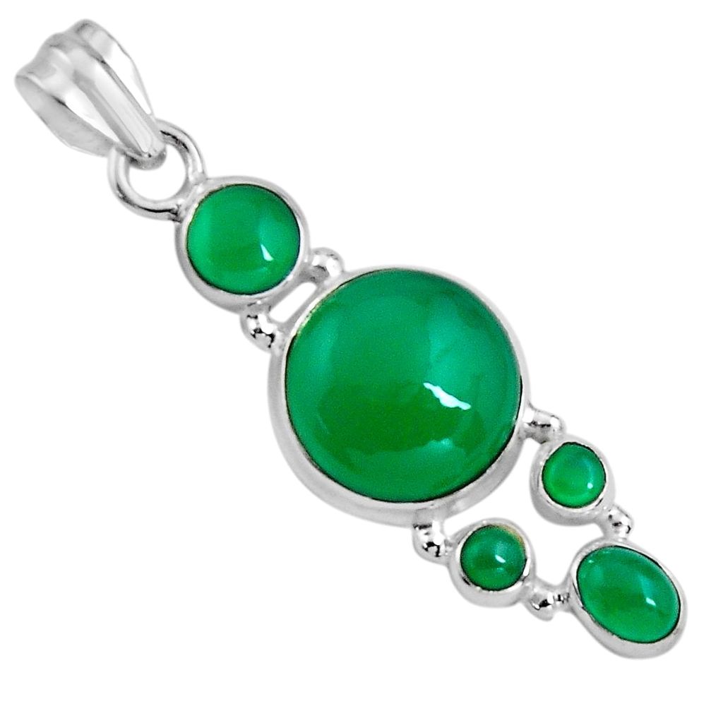 15.47cts natural green chalcedony 925 sterling silver pendant jewelry p89225