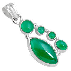 15.16cts natural green chalcedony 925 sterling silver pendant jewelry p89236