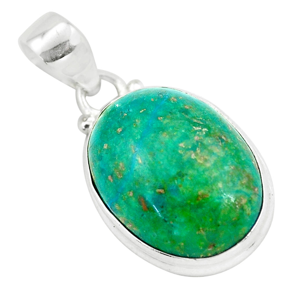 14.52cts natural green chrysocolla 925 sterling silver pendant jewelry p57987