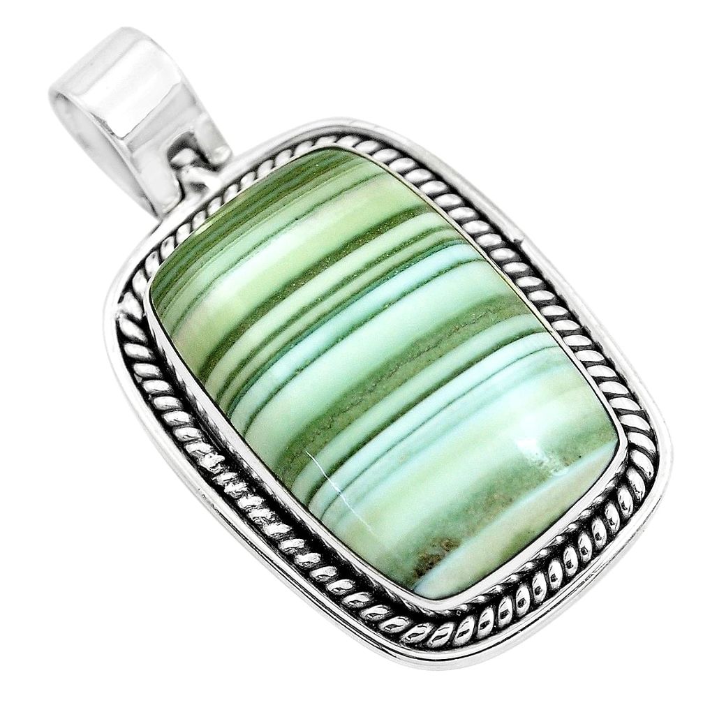 24.38cts natural green opal 925 sterling silver pendant jewelry p42970