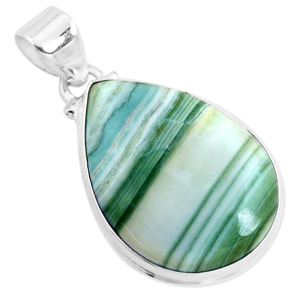 17.55cts natural green opal 925 sterling silver pendant jewelry p42971