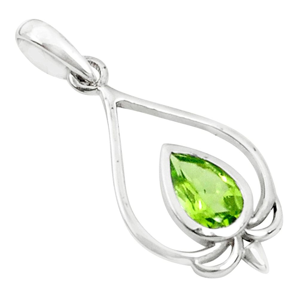 2.23cts natural green peridot 925 sterling silver pendant jewelry p36351