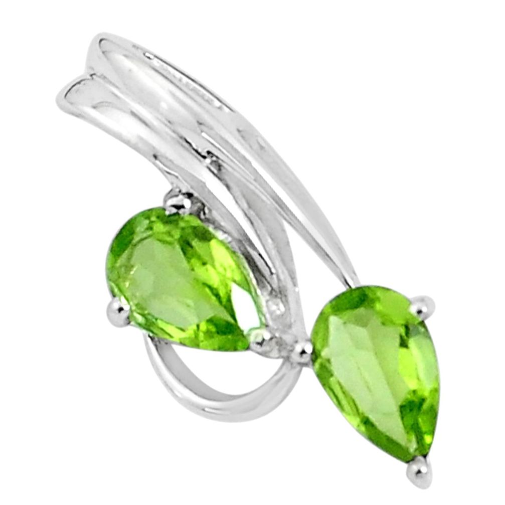 3.91cts natural green peridot 925 sterling silver pendant jewelry p36461