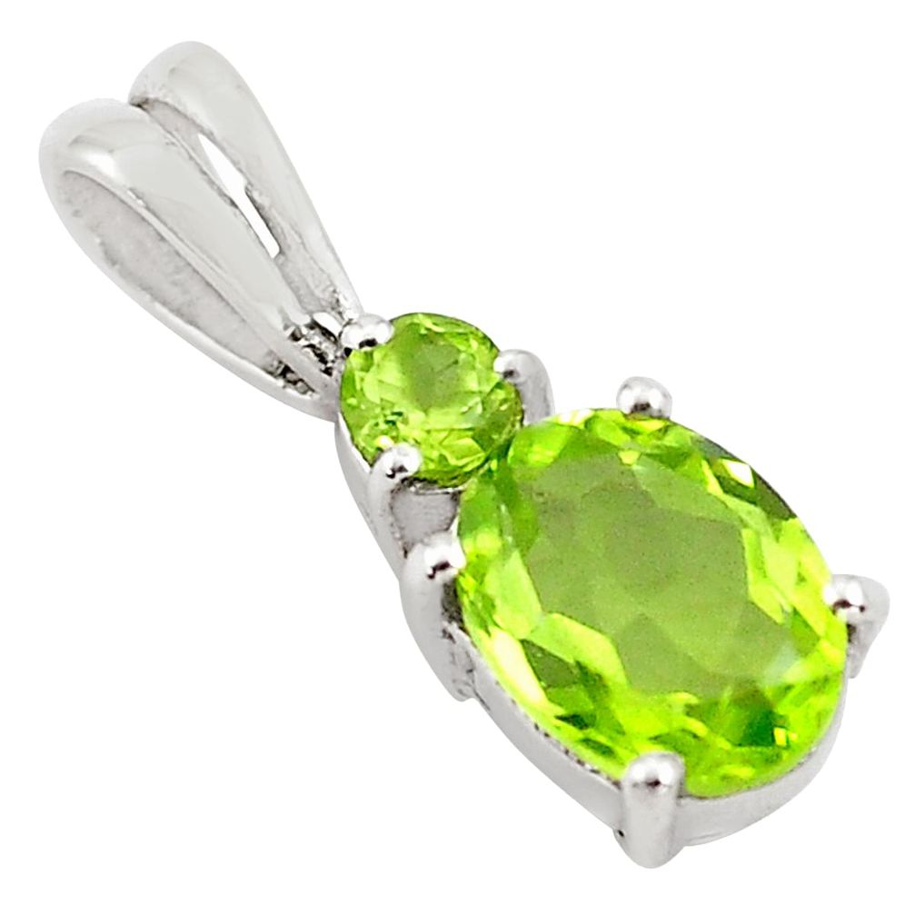 2.07cts natural green peridot 925 sterling silver pendant jewelry p82561