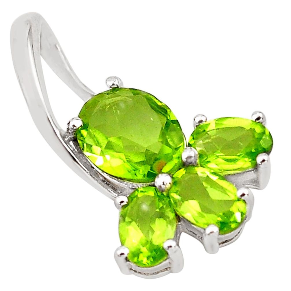 6.19cts natural green peridot 925 sterling silver pendant jewelry p83836