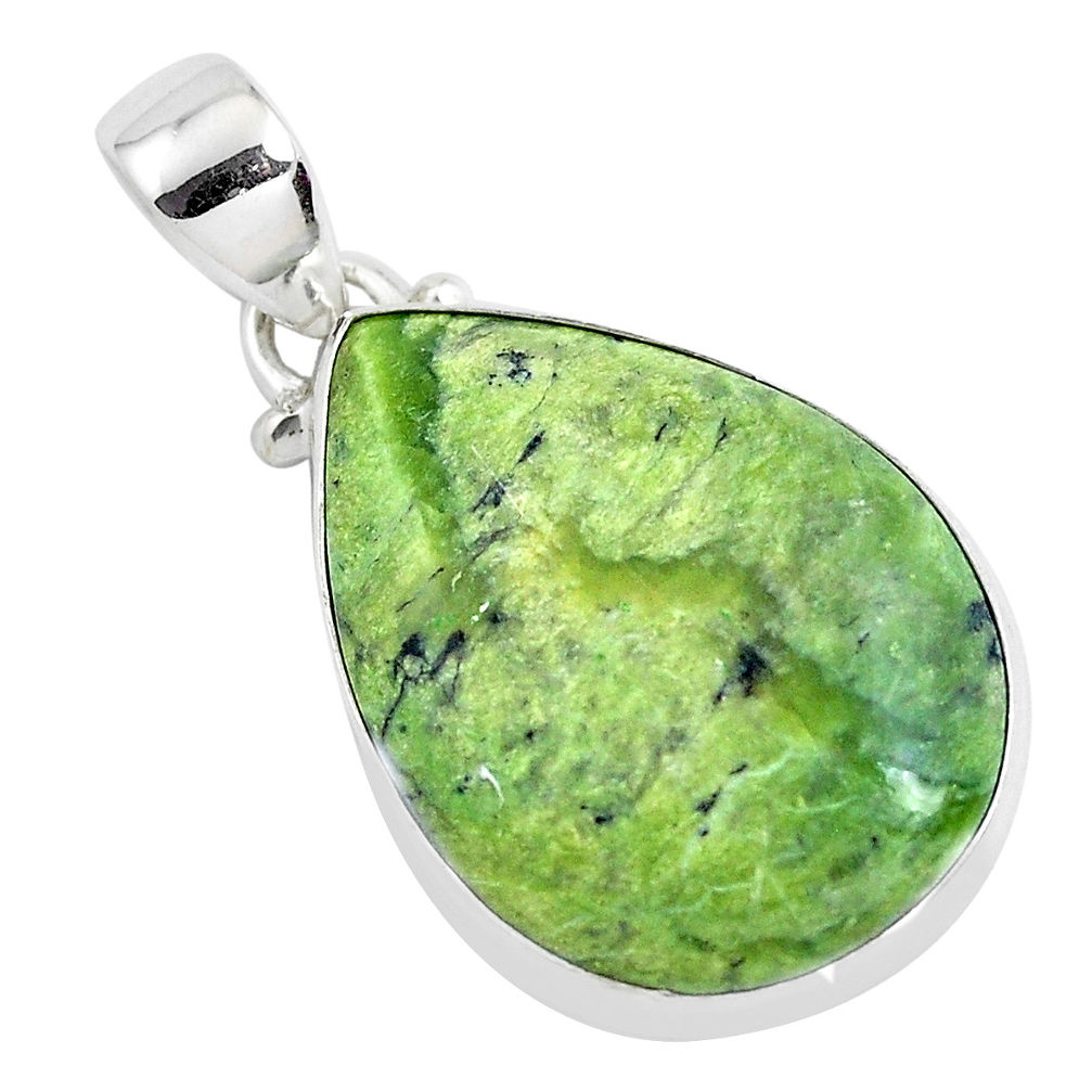 14.23cts natural green swiss imperial opal 925 sterling silver pendant p40645