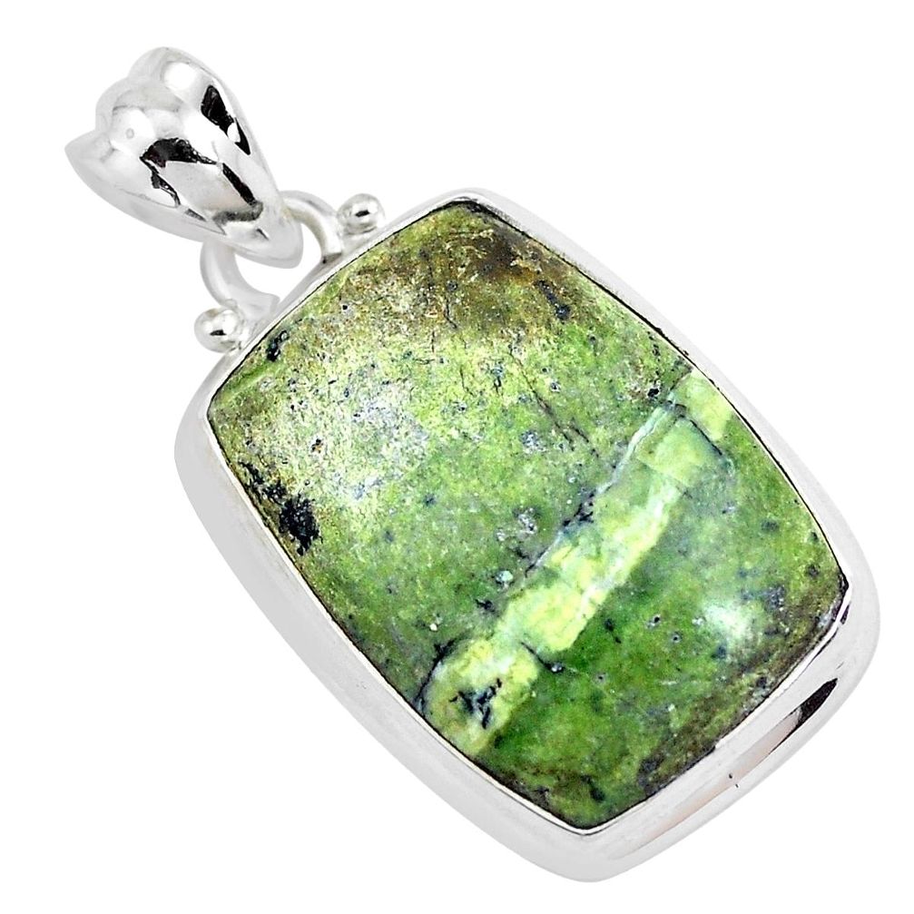 15.05cts natural green swiss imperial opal 925 sterling silver pendant p40651