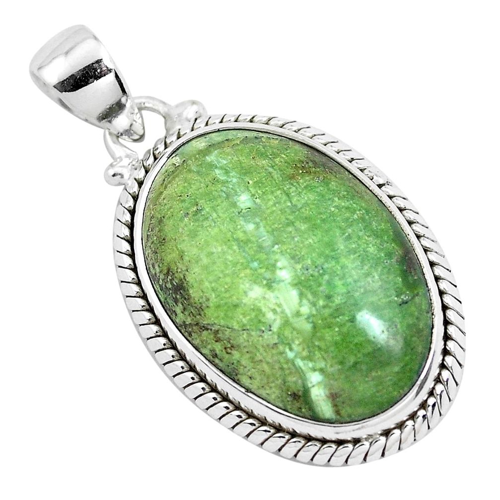 16.54cts natural green swiss imperial opal 925 sterling silver pendant p40653