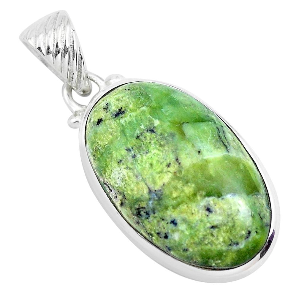 19.23cts natural green swiss imperial opal 925 sterling silver pendant p40656