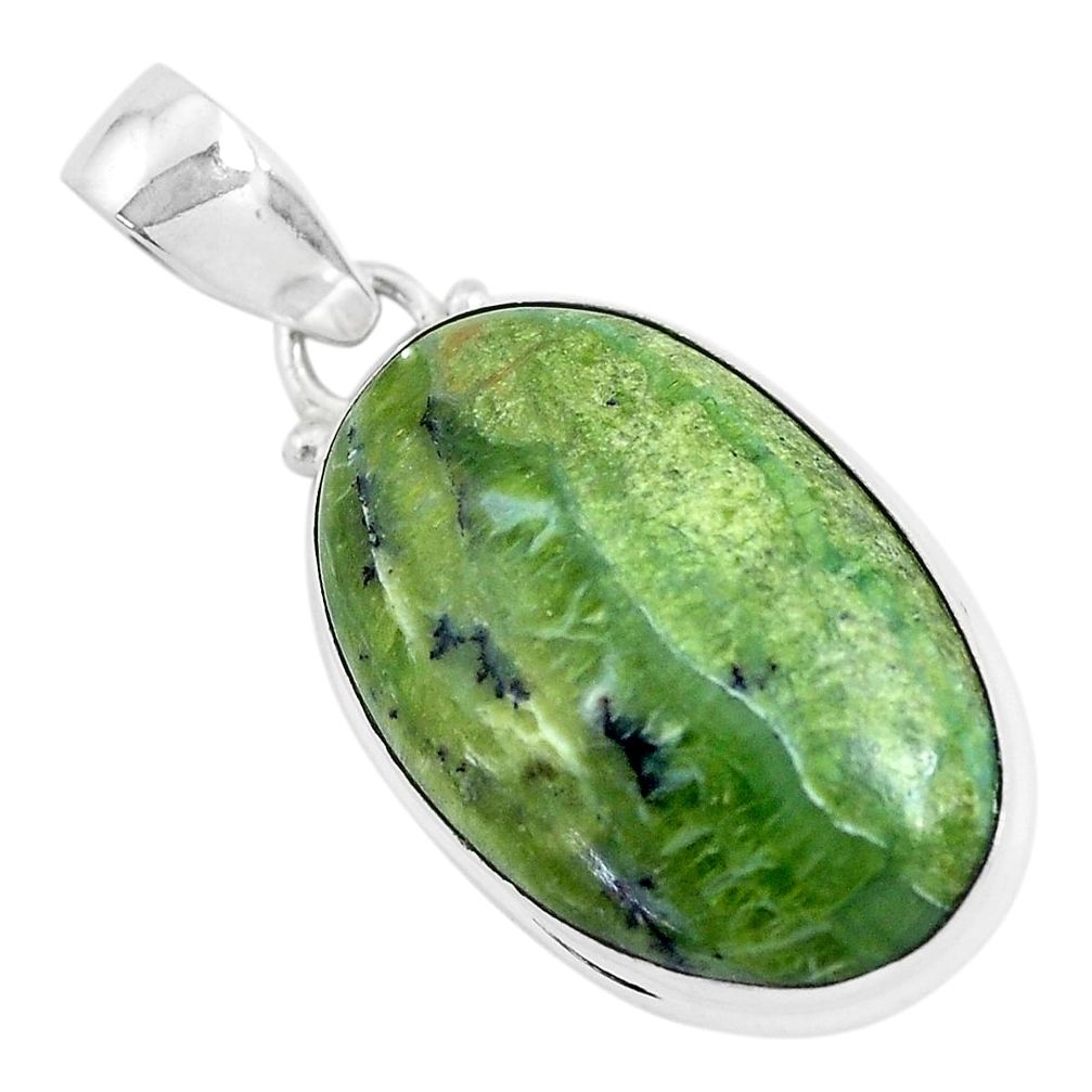 16.18cts natural green swiss imperial opal 925 sterling silver pendant p46145