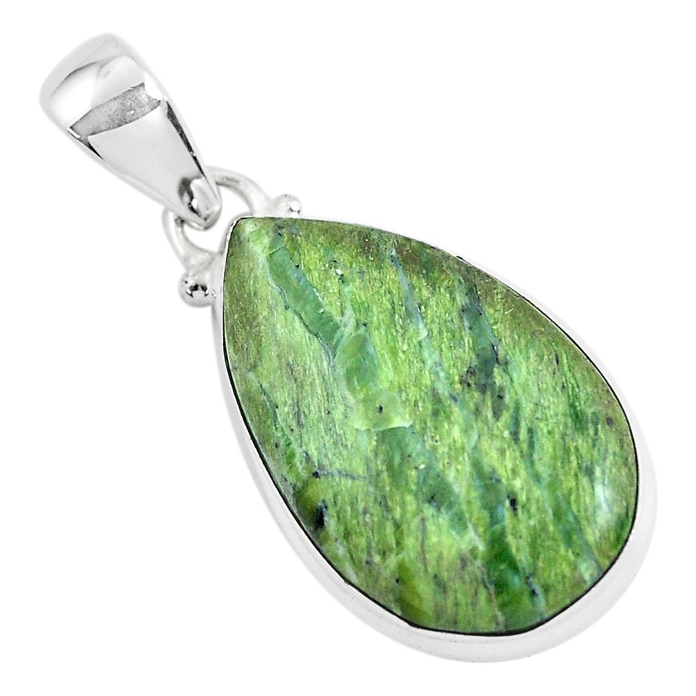11.73cts natural green swiss imperial opal 925 sterling silver pendant p46151