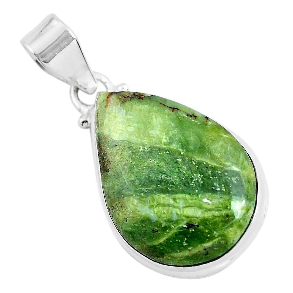 14.72cts natural green swiss imperial opal 925 sterling silver pendant p46156