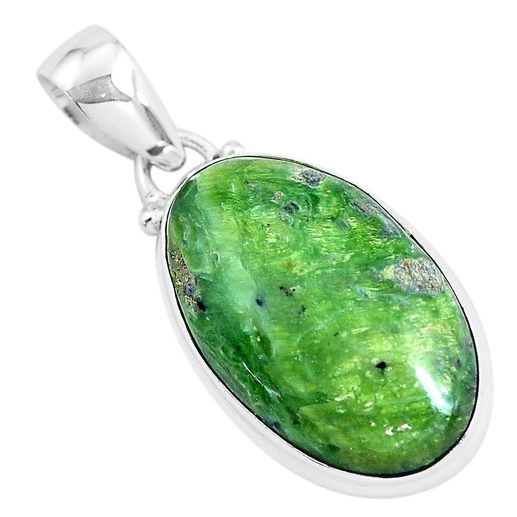 14.23cts natural green swiss imperial opal 925 sterling silver pendant p46159