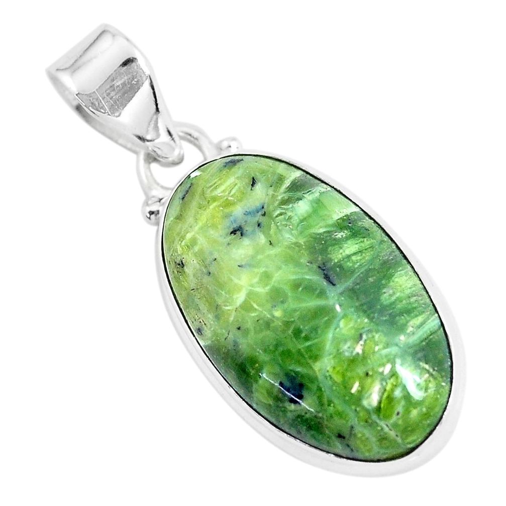 14.68cts natural green swiss imperial opal 925 sterling silver pendant p46160