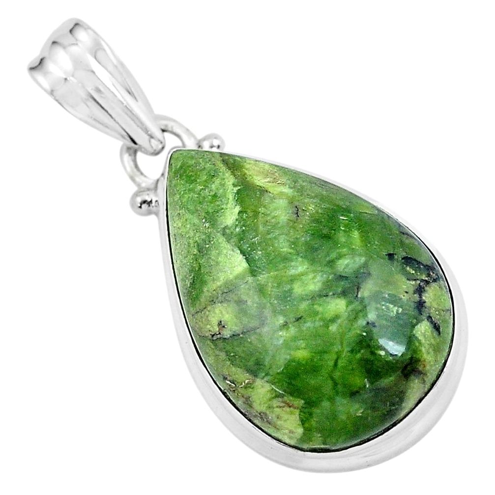 15.65cts natural green swiss imperial opal 925 sterling silver pendant p59626