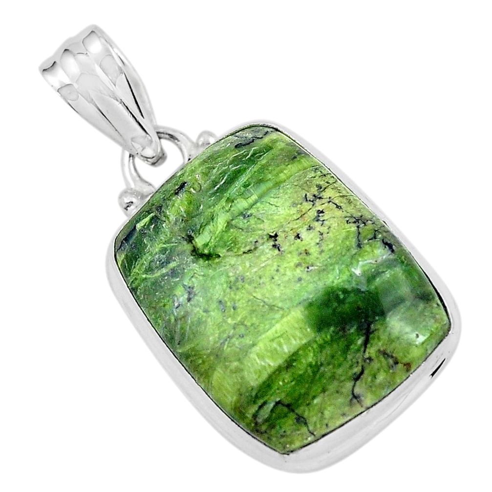 16.62cts natural green swiss imperial opal 925 sterling silver pendant p59628