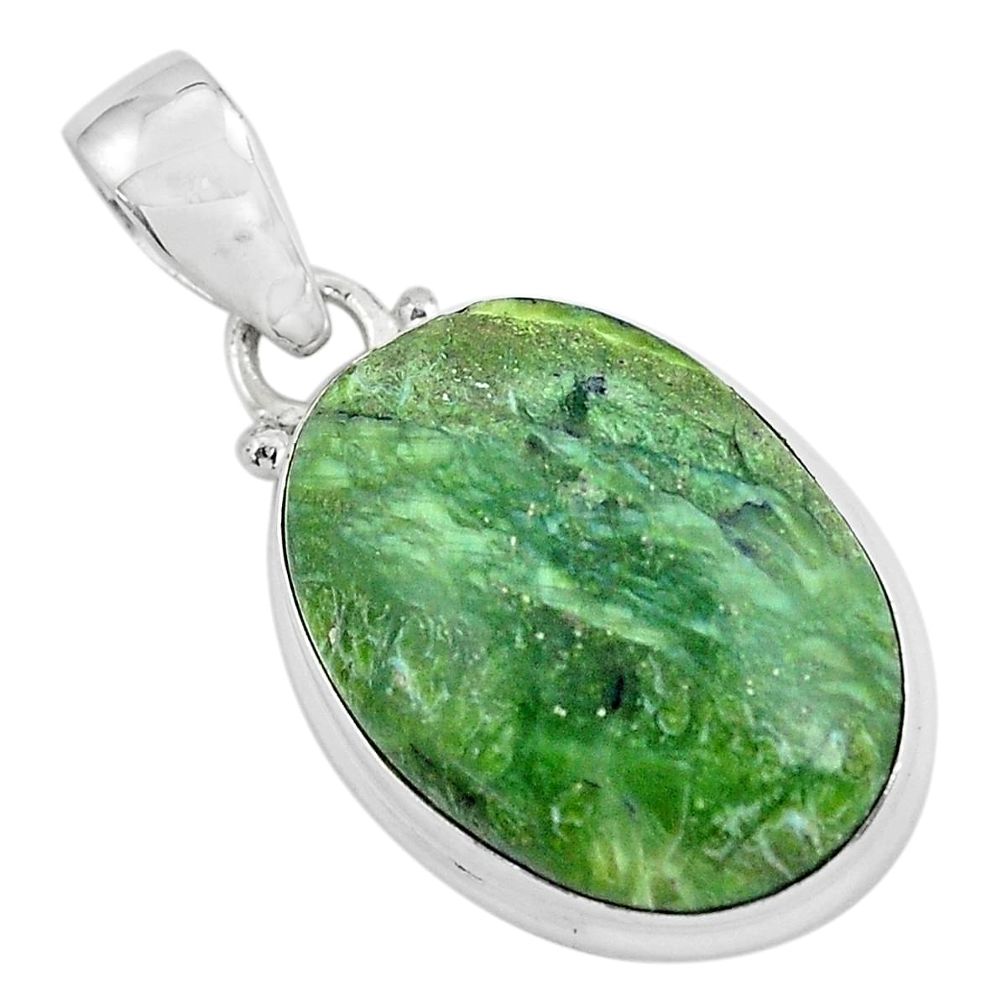 13.67cts natural green swiss imperial opal 925 sterling silver pendant p59631