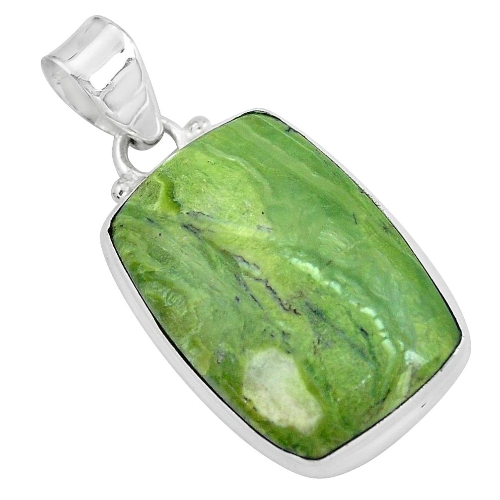 16.15cts natural green swiss imperial opal 925 sterling silver pendant p59633