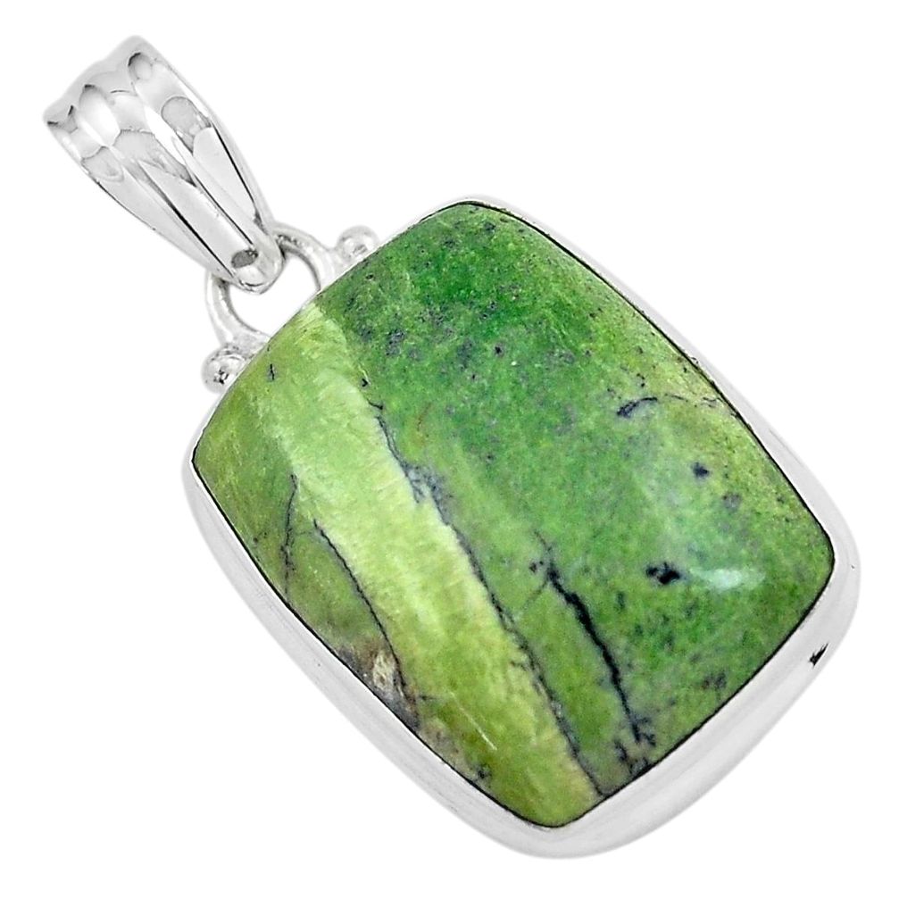 16.73cts natural green swiss imperial opal 925 sterling silver pendant p59635