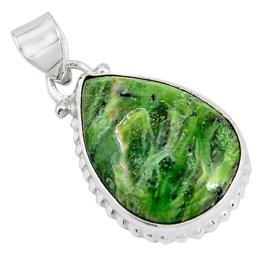14.23cts natural green swiss imperial opal 925 sterling silver pendant p90466