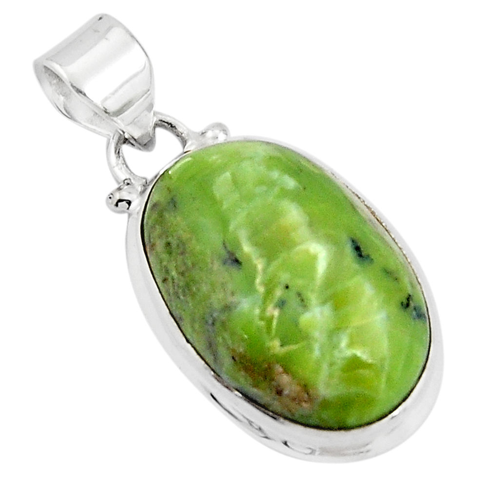 13.15cts natural green swiss imperial opal 925 sterling silver pendant p90467