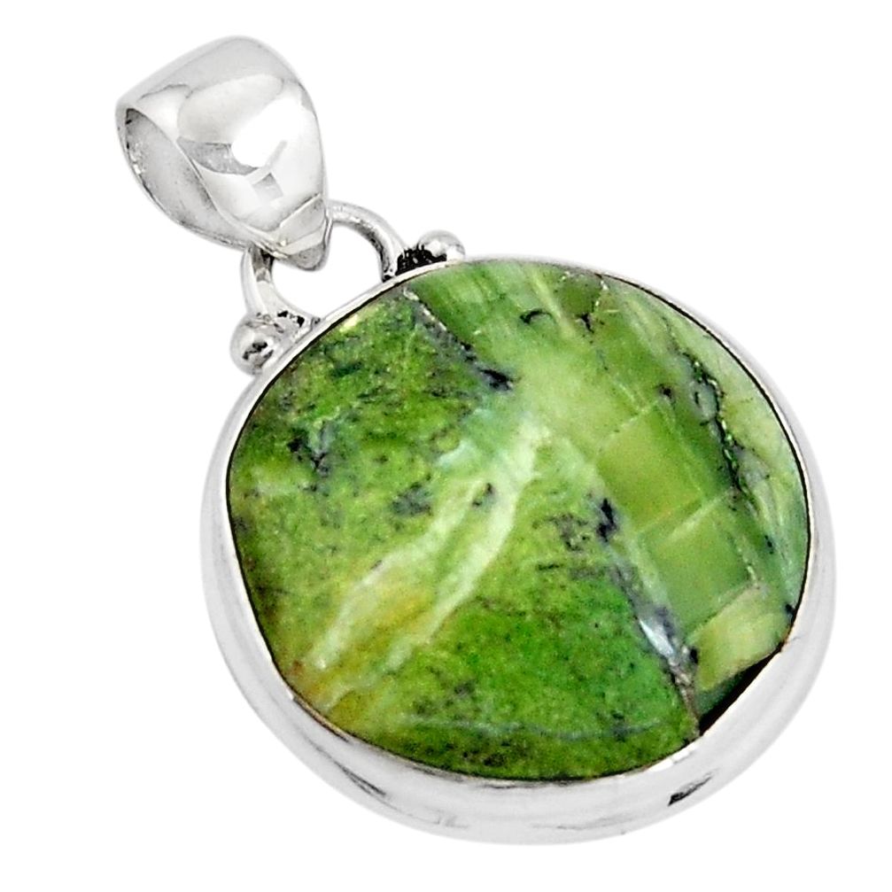 14.72cts natural green swiss imperial opal 925 sterling silver pendant p90468