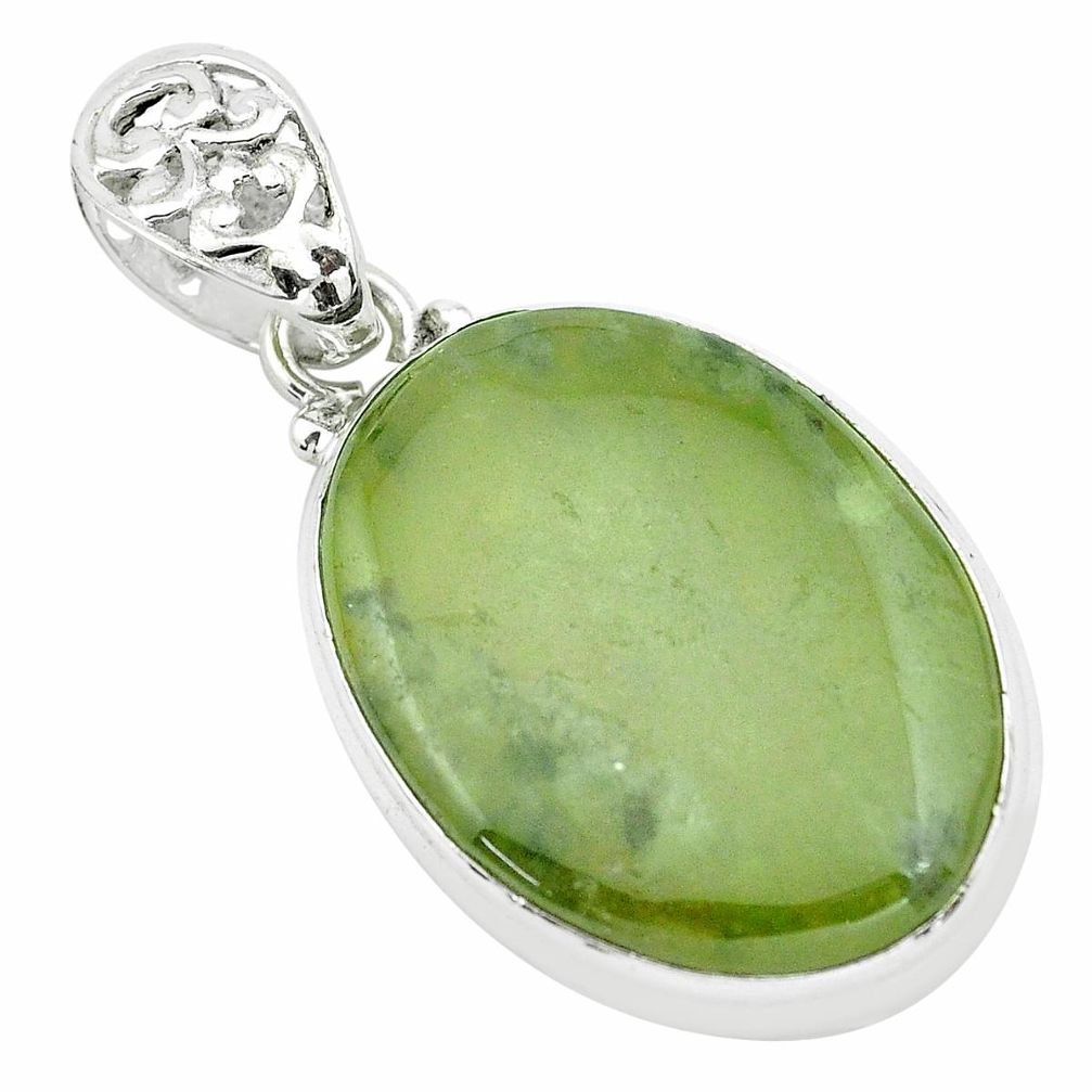 21.48cts natural green vasonite 925 sterling silver pendant jewelry p66242