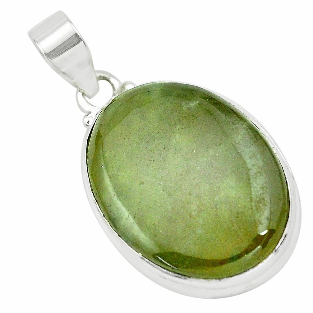 24.38cts natural green vasonite 925 sterling silver pendant jewelry p66251