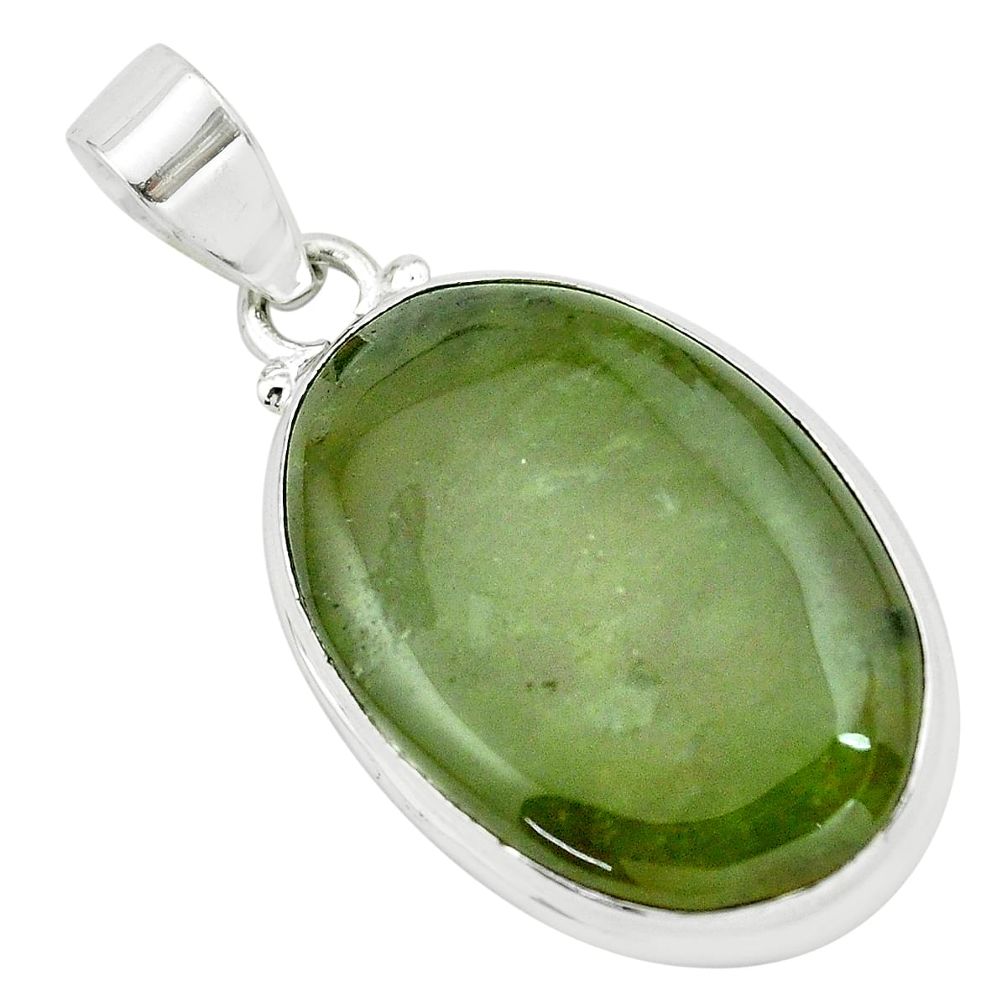 26.52cts natural green vasonite 925 sterling silver pendant jewelry p66256