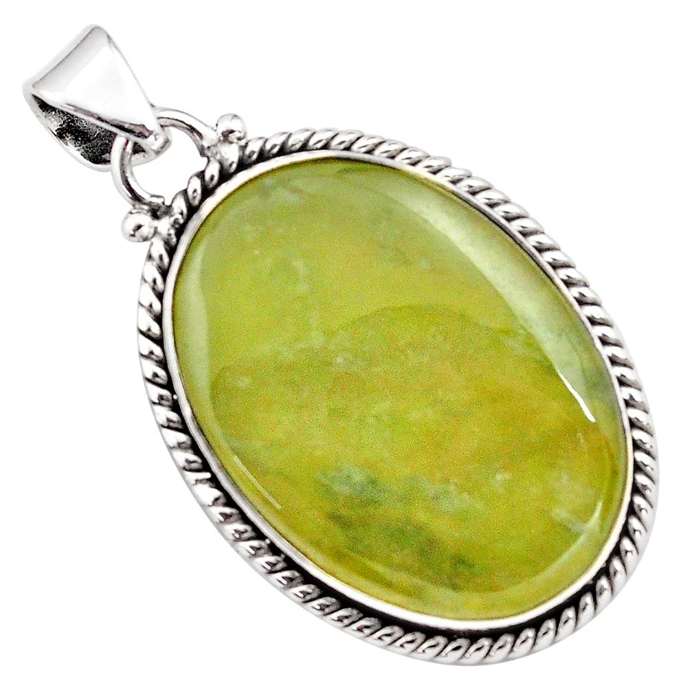 22.02cts natural green vasonite 925 sterling silver pendant jewelry p85222